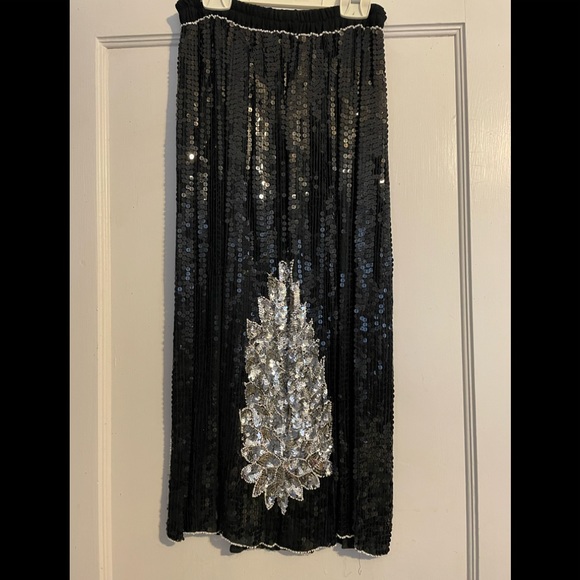 Unique vintage sequined and beaded midi skirt - Picture 1 of 5